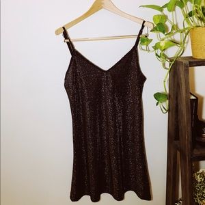 Brandy Melville | Black Glitter Mini Dress